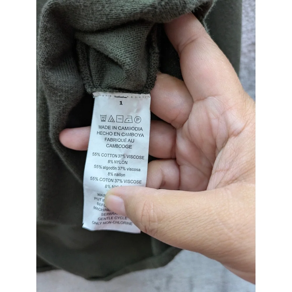 Minimalist Knit Sweater Women Small Olive Green Michael Kors Long Sleeve Top